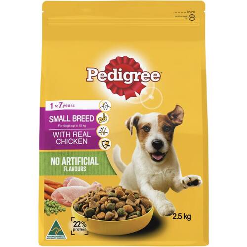 Pedigree Small Breed Meaty Bites Dry Dog Food w/ Real Chicken 2.5kg