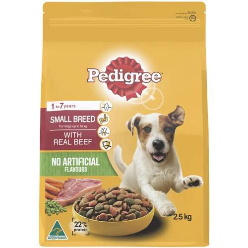 Pedigree Small Breed Meaty Bites Dry Dog Food w/ Minced Beef 2.5kg