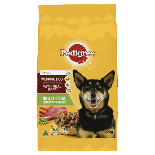 Pedigree Adult 1+ Meaty Bites Working Dog Dry Dog Food w/ Real Beef 20kg