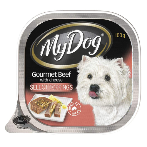 My Dog Prime Beef Topped with Cheese Wet Dog Food 12 x 100g Tray