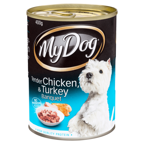My Dog Tender Chicken Turkey Banquet Dog Food 24 x 400g Tray