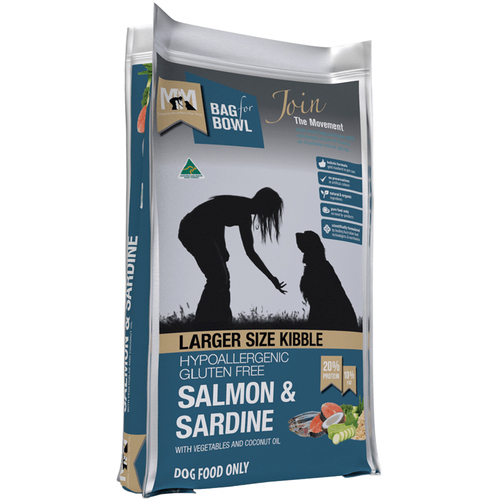 MFM Larger Size Kibble Gluten Free Salmon & Sardine Dog Food 9kg