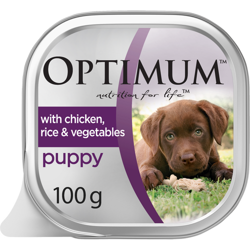 Optimum Puppy Wet Dog Food with Chicken Rice & Vegetables 12 x 100g