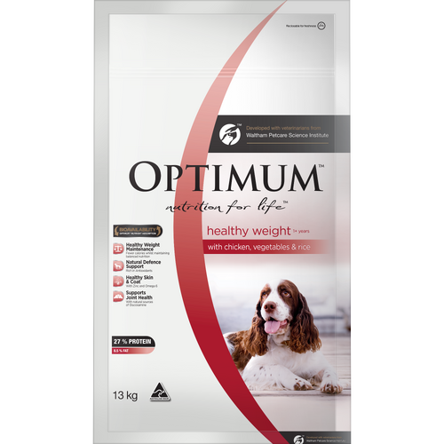 Optimum Adult 1+ Light & Healthy Dry Dog Food w/ Chicken Vegetable & Rice 13kg