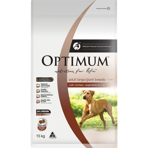 Optimum Adult Large/Giant Breed Dry Dog Food Chicken 15kg