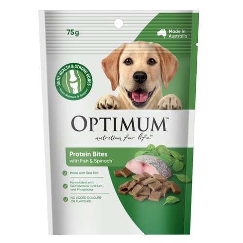 Optimum Protein Bites w/ Fish & Spinach Joint & Bone Support Dog Food 75g