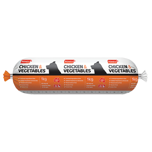(PICK UP ONLY) Prime 100 Dog Food Chicken & Vegetable Roll 1kg