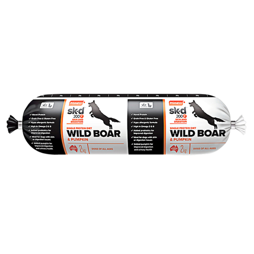 (PICK UP ONLY) Prime 100 Sk-d Dog Food Wild Boar & Pumpkin Roll 2kg