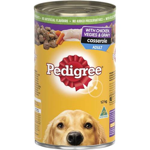 Pedigree Adult Dog Food Casserole w/ Chicken Vegies & Gravy 12 x 1.2kg
