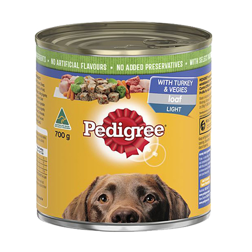 jage Mathis Patronise Pedigree Adult Light Dog Food Loaf w/ Turkey & Vegies 12 x 700g
