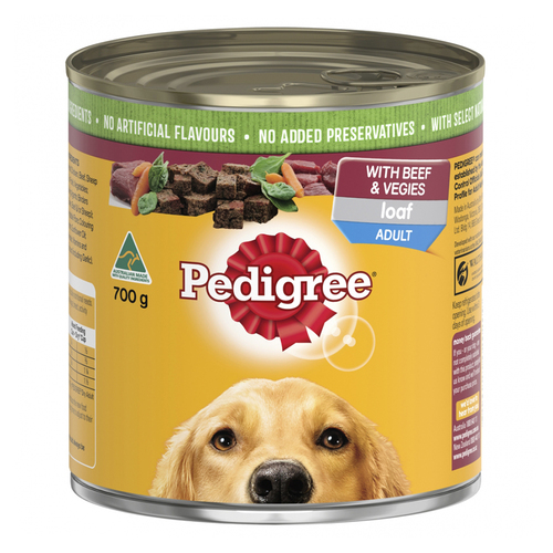 Pedigree Adult Grab-A-Slab Wet Dog Food Loaf w/ Beef & Vegies 12 x 700g