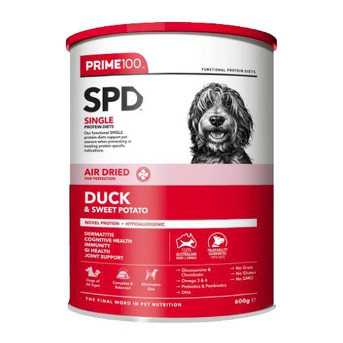 Prime 100 SPD All Ages Air Dried Dry Dog Food Duck & Sweet Potato 600g