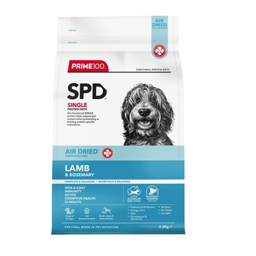 Prime 100 SPD All Ages Air Dried Dry Dog Food Lamb & Rosemary 2.2kg