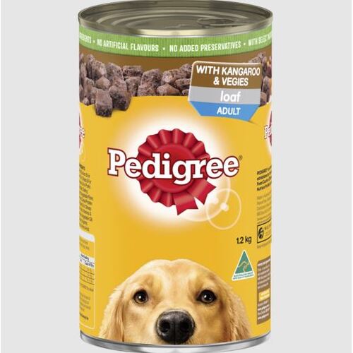 Pedigree Adult Wet Dog Food with Kangaroo & Vegies Loaf 12 x 1.2kg