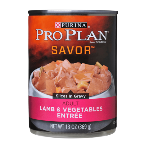 Pro Plan Slices in Gravy Adult Wet Dog Food Lamb & Vegetables Entrée 12 x 369g
