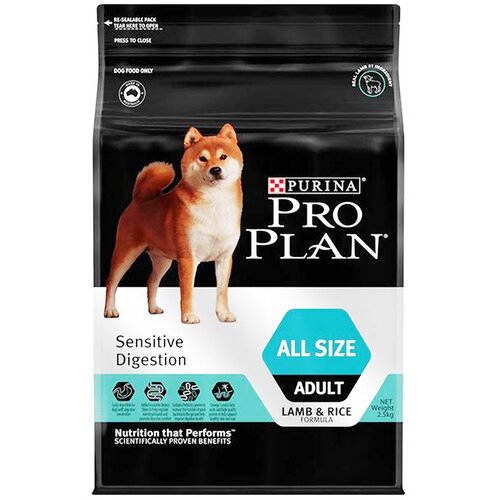 Pro Plan Adult All Size Sensitive Digestion Dry Dog Food Lamb & Rice 2.5kg