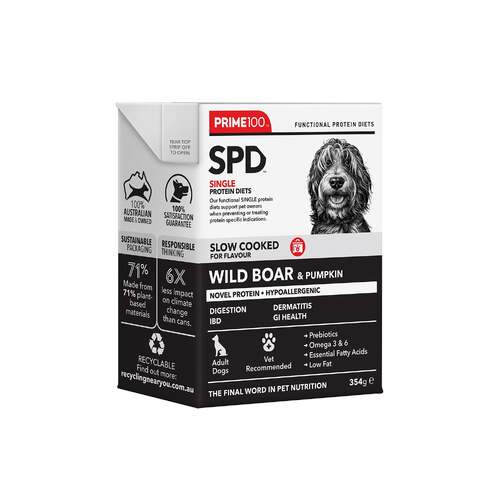 Prime 100 SPD Adult Slow Cooked Dog Food Wild Boar & Pumpkin 12 x 354g