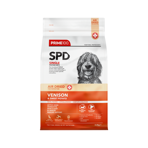 Prime 100 SPD Adult & Senior Air Dried Dog Food Venison & Sweet Potato 2.2kg
