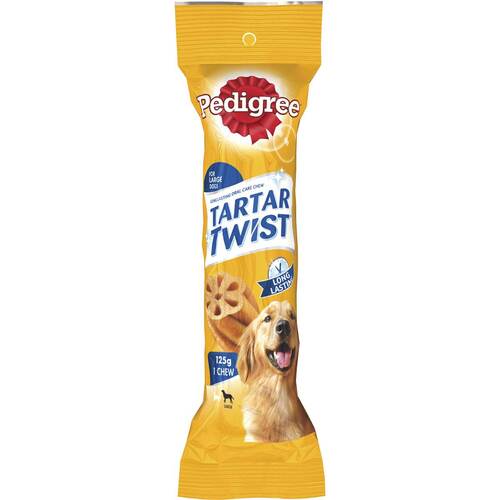 Pedigree Tartar Twist Dogs Dental Chew Treat Large 12 x 125g