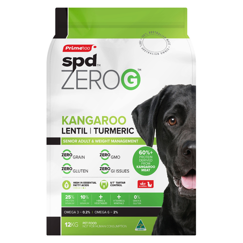 Prime Zerog Spd Senior Dry Dog Food Kangaroo Lentil & Turmeric 2.2kg