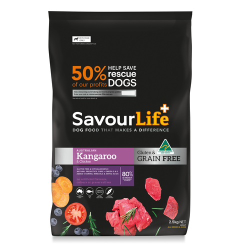Savour Life Adult Grain Free Dry Dog Food Kangaroo & Chicken 2.5kg