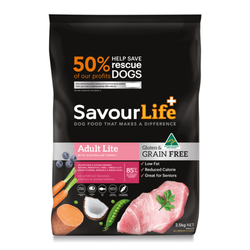 Savour Life Adult Lite Grain Free Dry Dog Food Australian Turkey 2.5kg
