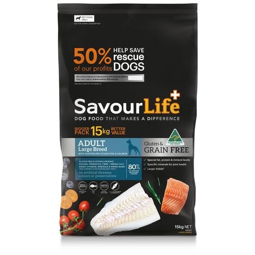 Savour Life Adult Large Breed Grain Free Dry Dog Food Ocean Fish & Salmon 15kg