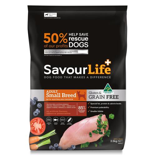 Savour Life Adult Small Breed Grain Free Dry Dog Food Chicken 2.5kg