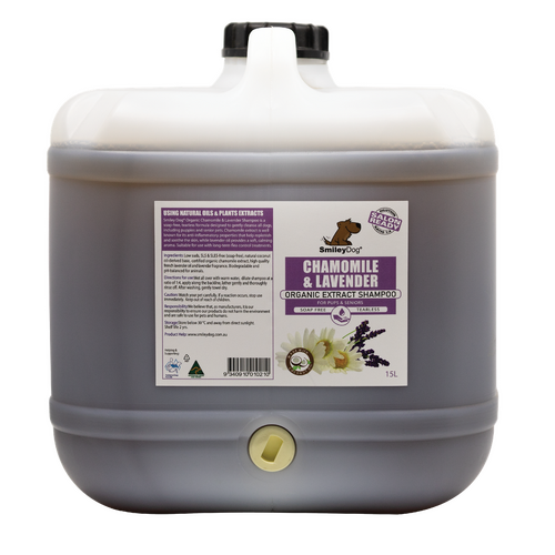 Smiley Dog Chamomile & Lavender Organic Extract Dog Shampoo 15L