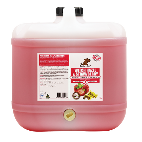 Smiley Dog Witch Hazel & Strawberry Organic Extract Dog Shampoo 15L