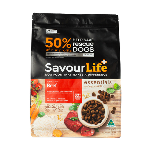 Savour Life Adult Essentials Dry Dog Food Australian Beef 3kg