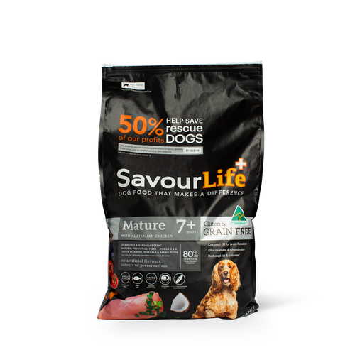 Savour Life Mature 7+ Grain Free Dry Dog Food with Australian Chicken 10kg