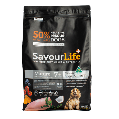 Savour Life Mature 7+ Grain Free Dry Dog Food with Chicken 2.5kg
