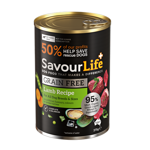 Savour Life Adult Grain Free Wet Dog Food Lamb Recipe 12 x 375g