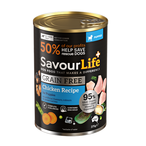 Savour Life Puppy Grain Free Wet Dog Food Chicken Recipe 12 x 375g