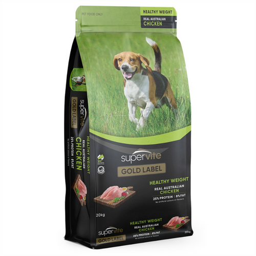 SuperVite Adult Gold Label Healthy Weight Dry Dog Food Australian Chicken 20kg