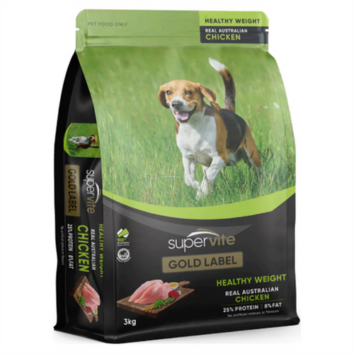 SuperVite Adult Gold Label Healthy Weight Dry Dog Food Australian Chicken 3kg