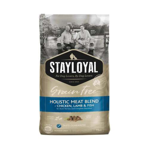Stay Loyal Holistic Meat Blend Grain Free Dry Dog Food Chicken Lamb & Fish 15kg