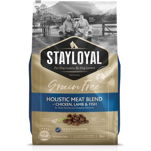 Stay Loyal Holistic Meat Blend Grain Free Dry Dog Food Chicken Lamb & Fish 3kg