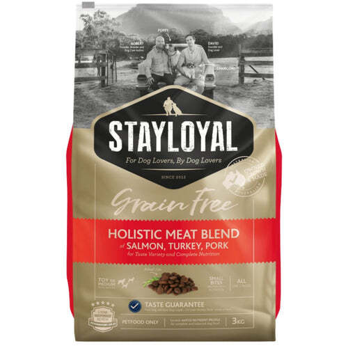 Stay Loyal Holistic Meat Blend Grain Free Dry Dog Food Salmon Turkey & Pork 3kg