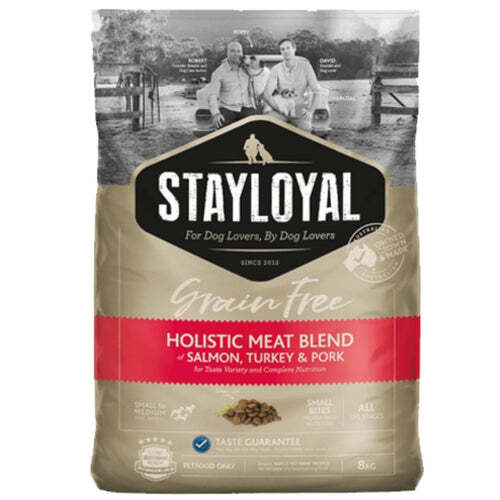 Stay Loyal Holistic Meat Blend Grain Free Dry Dog Food Salmon Turkey & Pork 8kg