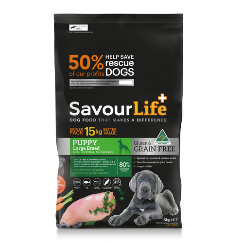 Savour Life Puppy Large Breed Grain Free Dry Dog Food Chicken 15kg