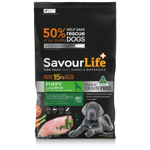 Savour Life Puppy Large Breed Grain Free Dry Dog Food Chicken 15kg