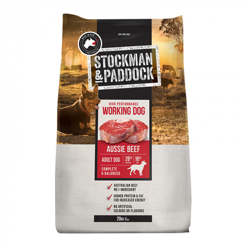 Stockman & Paddock Working Dog Food Aussie Beef 20kg 