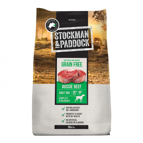 Stockman & Paddock Dog Food Grain Free Aussie Beef 20kg 