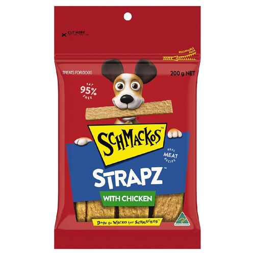 Schmackos Strapz Dog Tasty Treats w/ Chicken 8 x 200g