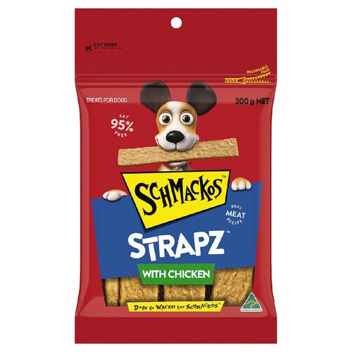 Schmackos Strapz Dog Tasty Treats w/ Chicken 8 x 200g