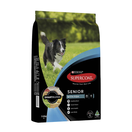 Supercoat Adult SmartBlend Senior Dry Dog Food w/ Real Fish 2.6kg