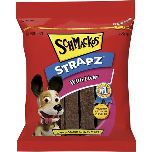 Schmackos Strapz Dog Training Treats w/ Liver 4 x 500g