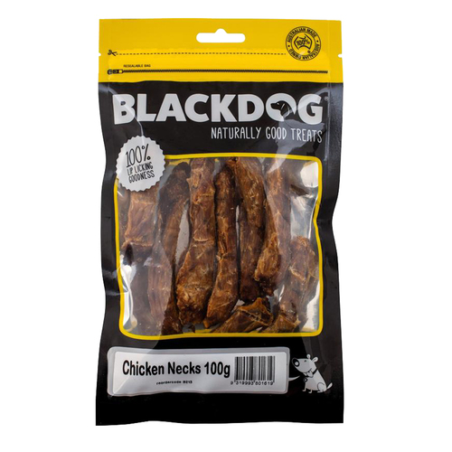 Blackdog Chicken Necks Natural Dog Chew Treats 100g
